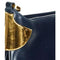 ARCHIVE - Gucci 1980s Navy Blue Leather Gold Chain Shoulder Bag