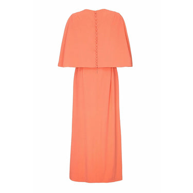 ARCHIVE - Harry B Popper 1960s Peach Maxi Dress with Cape and Jewelled Belt