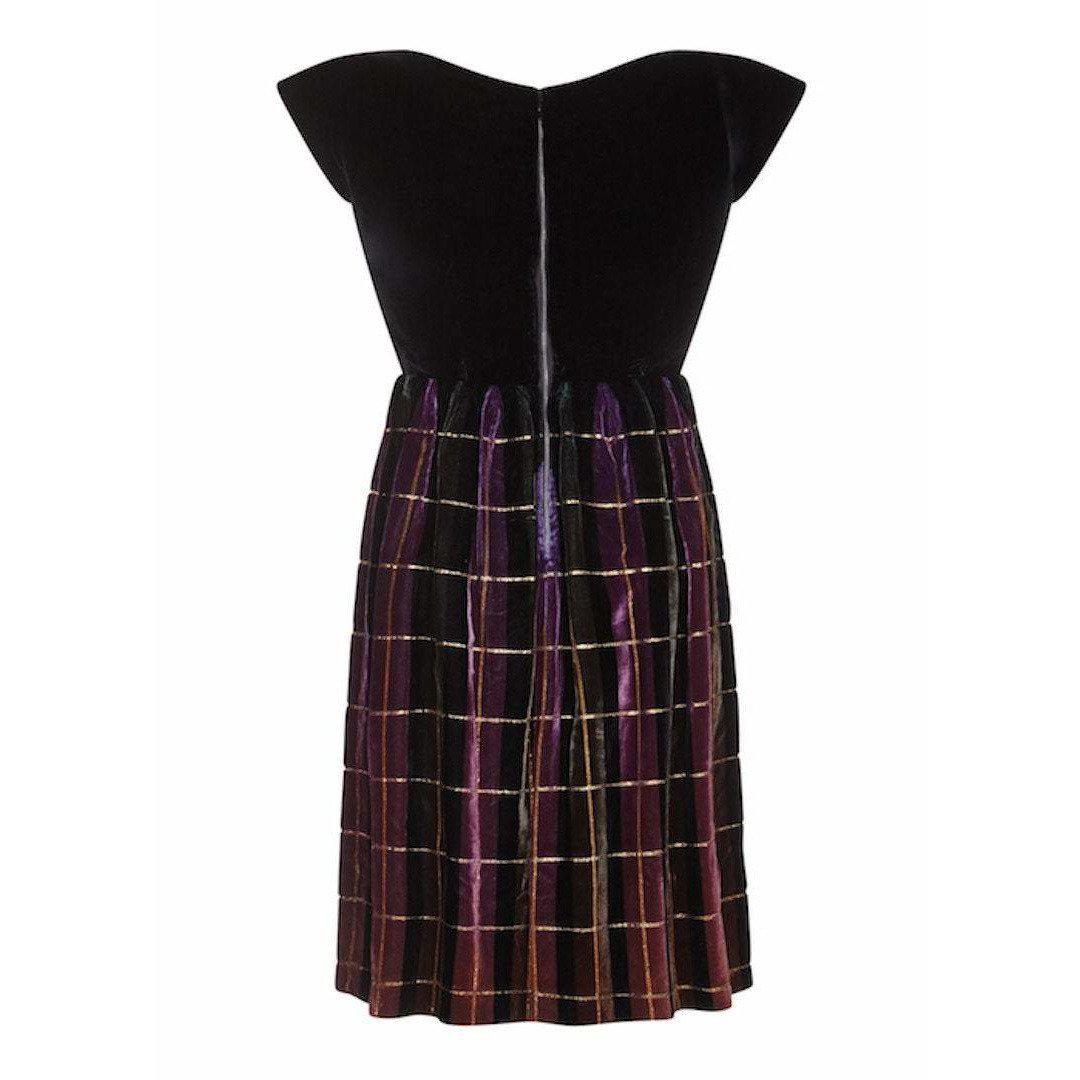 ARCHIVE - John Cavanagh 1960s Velvet Tartan Party Dress