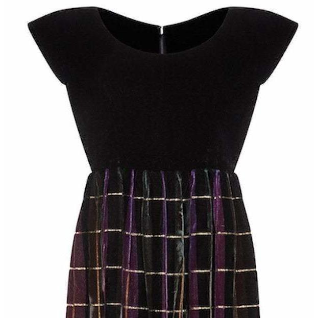 ARCHIVE - John Cavanagh 1960s Velvet Tartan Party Dress