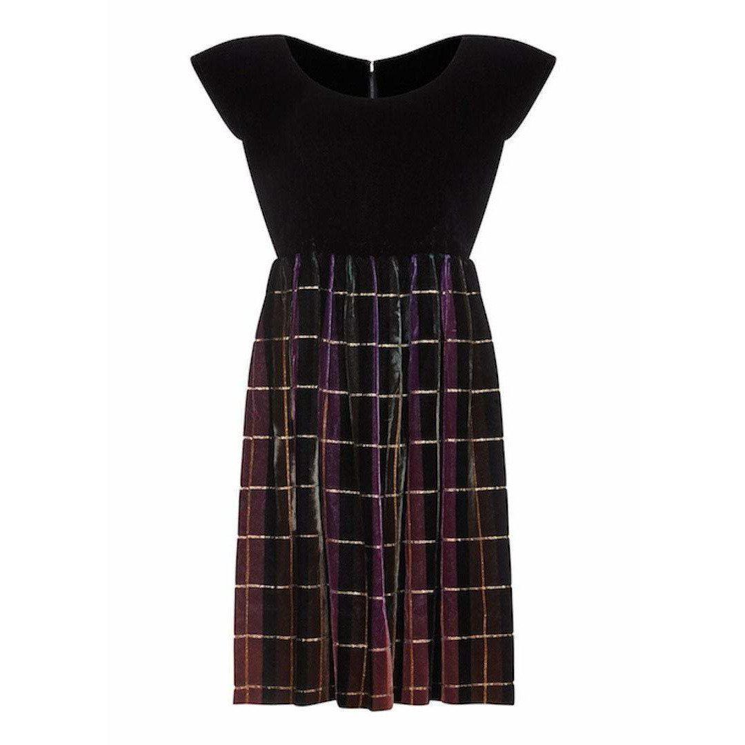 ARCHIVE - John Cavanagh 1960s Velvet Tartan Party Dress