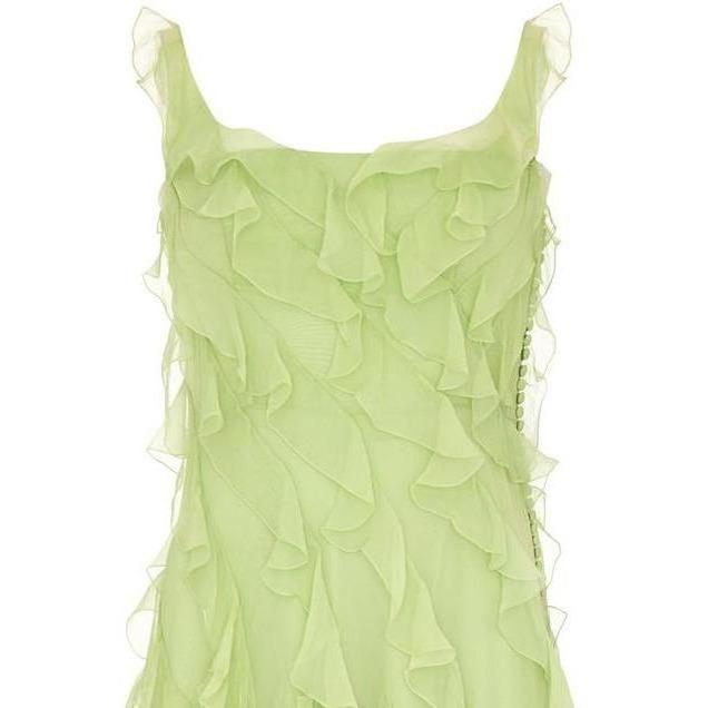 ARCHIVE - John Galliano for Dior Lime Ruffle Dress