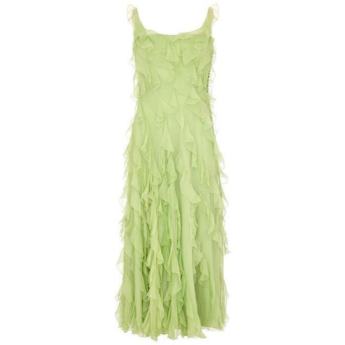 ARCHIVE - John Galliano for Dior Lime Ruffle Dress