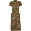 ARCHIVE - Late 1940s Very Early Suzy Perette Labelled Novelty Leaf Print Rayon Dress
