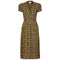 ARCHIVE - Late 1940s Very Early Suzy Perette Labelled Novelty Leaf Print Rayon Dress