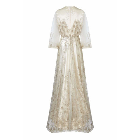 ARCHIVE - Late 1950s Ivory Wedding Dress With Delicate Embroidery Sold With Original Box