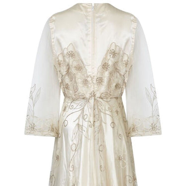 ARCHIVE - Late 1950s Ivory Wedding Dress With Delicate Embroidery Sold With Original Box