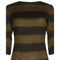 ARCHIVE - Marguerite 1960s French Couture Bold Striped Olive Green Wool Dress