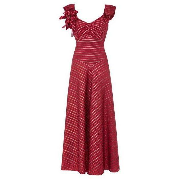 ARCHIVE - Maroon and Gold 1930s Lame Silk Gown