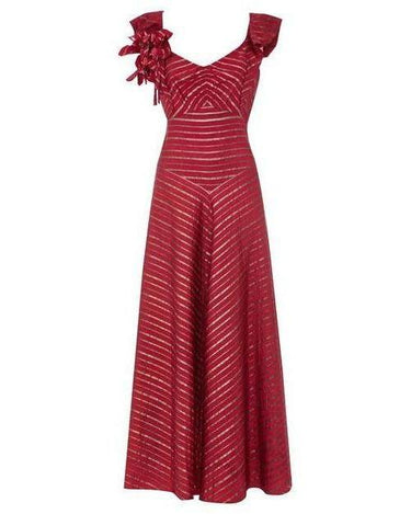 ARCHIVE - Maroon and Gold 1930s Lame Silk Gown