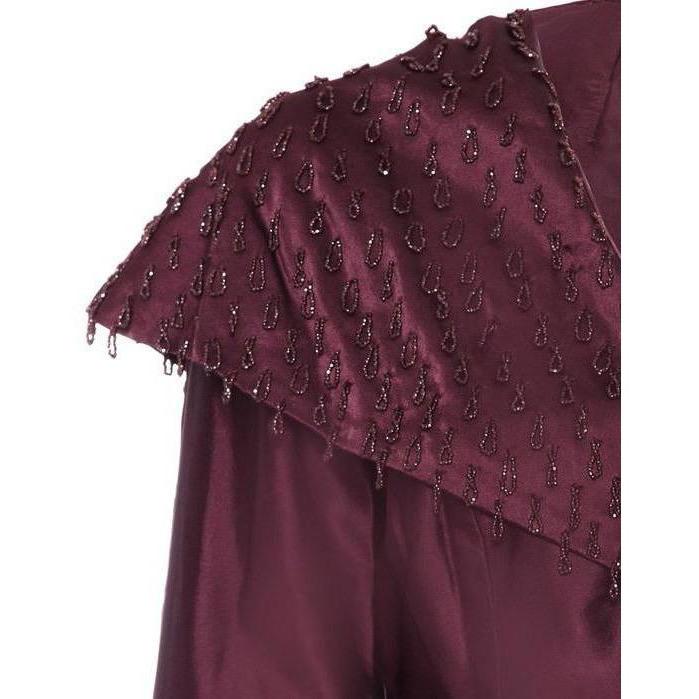 ARCHIVE - Maroon Silk Beaded Jacket