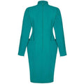 ARCHIVE - Nina Ricci 1980s Vintage Boutique Green Wool Long Sleeved Dress
