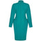 ARCHIVE - Nina Ricci 1980s Vintage Boutique Green Wool Long Sleeved Dress