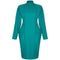 ARCHIVE - Nina Ricci 1980s Vintage Boutique Green Wool Long Sleeved Dress