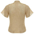 ARCHIVE - Oriental Style 1920s Taupe Silk Lace Blouse