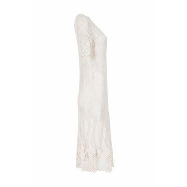 ARCHIVE - Original 1930s Ivory Irish Hand Crochet Lace Dress With Floral Design