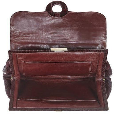 ARCHIVE - Original 1940s Large Burgundy Crocodile Skin Clutch Bag