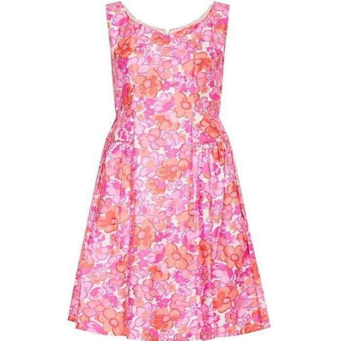 ARCHIVE - Pink Floral 1960s Print Sun Dress