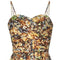 ARCHIVE - Printed 1950s Floral Couture Dress With Ribbon Shoulder Straps