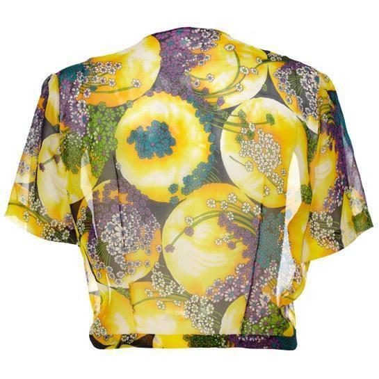 ARCHIVE - Rare 1940s Novelty Print Daisy and Sun Print Sheer Top