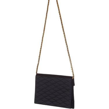 ARCHIVE - Rare 1980s Chanel Black Satin Green Gripoix Stone Bag