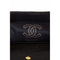 ARCHIVE - Rare 1980s Chanel Black Satin Green Gripoix Stone Bag