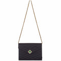 ARCHIVE - Rare 1980s Chanel Black Satin Green Gripoix Stone Bag