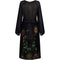 ARCHIVE - Robell 1970s Couture Black Silk Floral Chiffon Dress