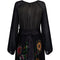 ARCHIVE - Robell 1970s Couture Black Silk Floral Chiffon Dress