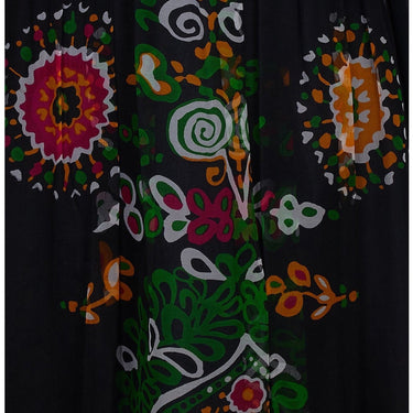 ARCHIVE - Robell 1970s Couture Black Silk Floral Chiffon Dress