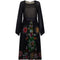 ARCHIVE - Robell 1970s Couture Black Silk Floral Chiffon Dress