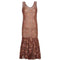 ARCHIVE - Russet Floral Chiffon 1920s Flapper Dress