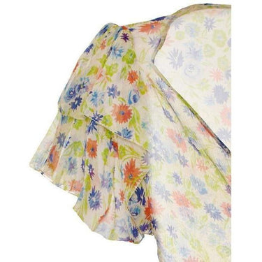 ARCHIVE - Sheer Floral 1920s Ruffle Sleeve Dress