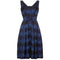 ARCHIVE - Susan Small 1950s Silk Brocade Midnight Blue and French Blue Dress