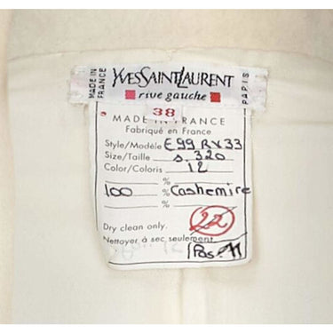 ARCHIVE - Tom Ford For Yves Saint Laurent Ivory Cashmere Structured Jacket Circa 1999