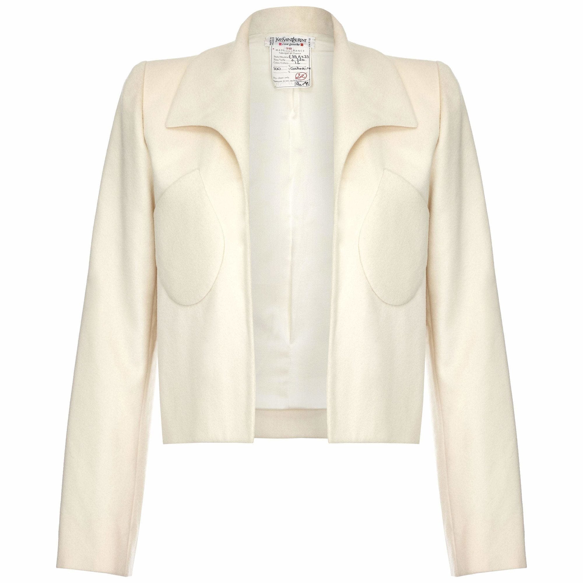 ARCHIVE - Tom Ford For Yves Saint Laurent Ivory Cashmere Structured Jacket Circa 1999