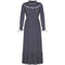 ARCHIVE - Vera Mont 1970s Prairie Navy Polka Dot Dress