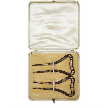ARCHIVE - Victorian Tortoise Shell and Pique Hair Slides