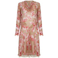 ARCHIVE - Vintage 1920s Silk Chiffon Dress With Pink Floral Print