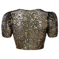 ARCHIVE - Vintage 1930s Black Tulle and Gold Sequinned Capelet Bolero