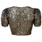 ARCHIVE - Vintage 1930s Black Tulle and Gold Sequinned Capelet Bolero