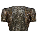 ARCHIVE - Vintage 1930s Black Tulle and Gold Sequinned Capelet Bolero