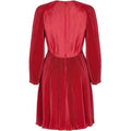 ARCHIVE - Vintage 1960s Couture Red Silk Cotton Occasion Dress With Heavy Pleated Detail