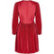 ARCHIVE - Vintage 1960s Couture Red Silk Cotton Occasion Dress With Heavy Pleated Detail