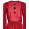 ARCHIVE - Vintage 1960s Couture Red Silk Cotton Occasion Dress With Heavy Pleated Detail