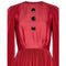 ARCHIVE - Vintage 1960s Couture Red Silk Cotton Occasion Dress With Heavy Pleated Detail