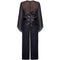 ARCHIVE - Vintage 1970s Black Chiffon Jumpsuit With Oversized Sequin Embellishment