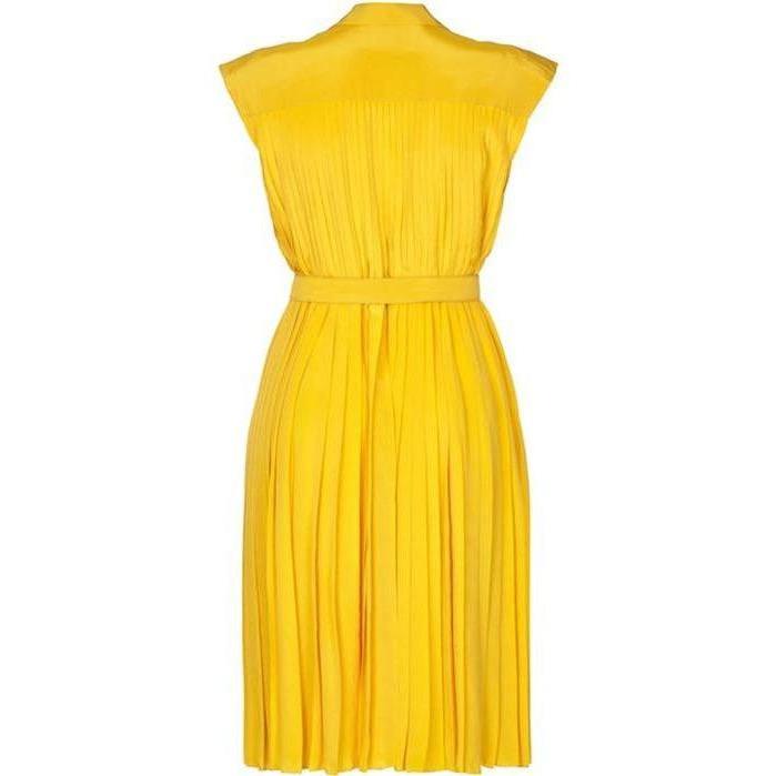 ARCHIVE - Vintage Couture 1960s Yellow Silk Pleated Dress