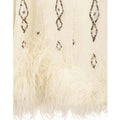 ARCHIVE - White 1960s Beaded Dress With Feather Trim
