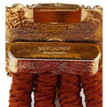 ARCHIVE - Yves Saint Laurent 1980s Rope belt with Bronze Metallic Clasp and Cabochons
